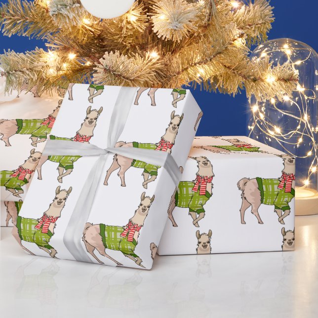 Papel De Presente Natal Llama (Feriados)