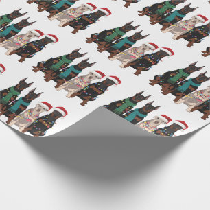 Papel De Presente Natal Mãe de Cachorro Amante Doberman Feriado