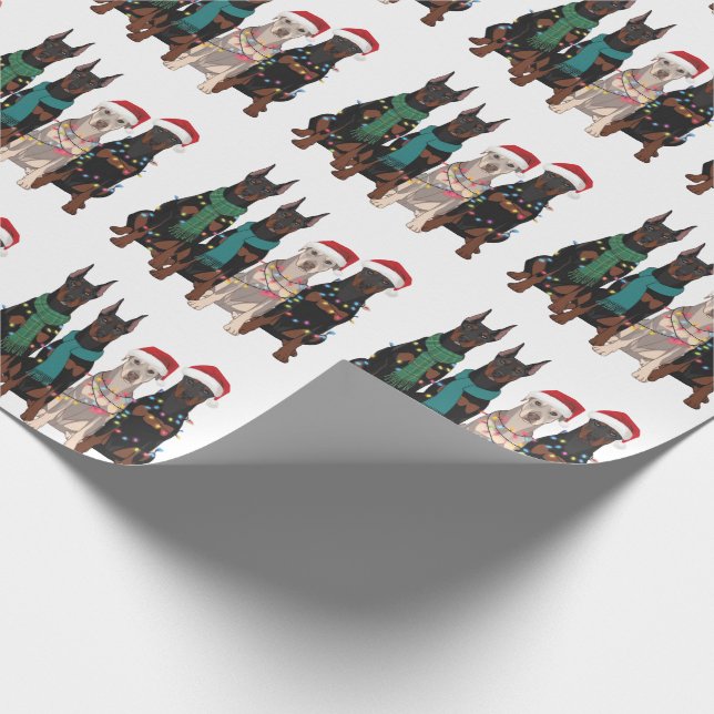 Papel De Presente Natal Mãe de Cachorro Amante Doberman Feriado  (Ponta)