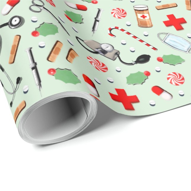 Papel De Presente Natal Médico (Ponta do rolo)