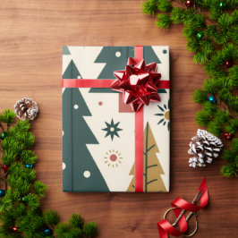 Papel De Presente Natal Moderno de Meados do Século