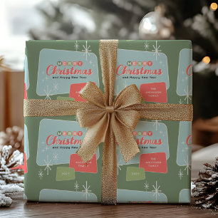 Papel De Presente Natal Moderno do século Médio Retroativo