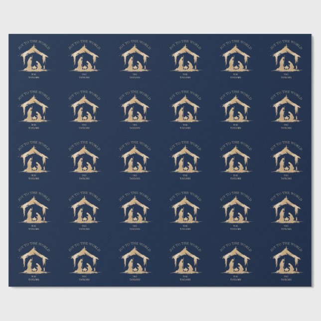 Papel De Presente Natal moderno Natividade religiosa Mary & Joseph (Aberto)