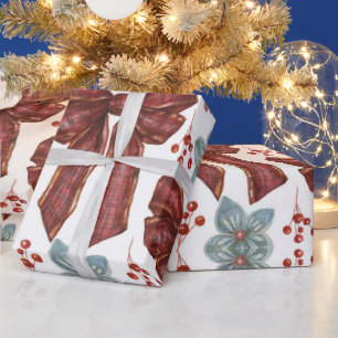 Papel De Presente Natal Moderno Rosa Quente