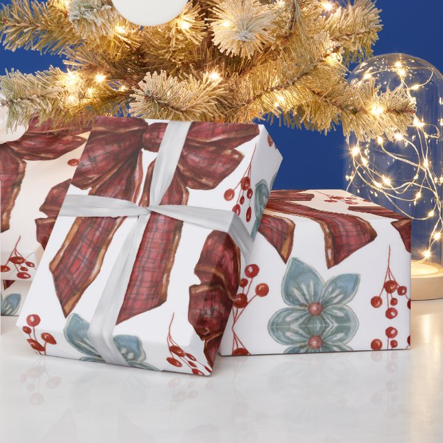 Papel De Presente Natal Moderno Rosa Quente (Feriados)