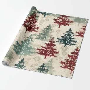 Papel De Presente Natal Moderno Rosa Quente