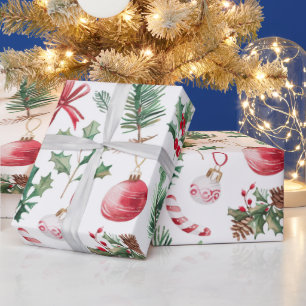 Papel De Presente Natal Moderno Rosa Quente