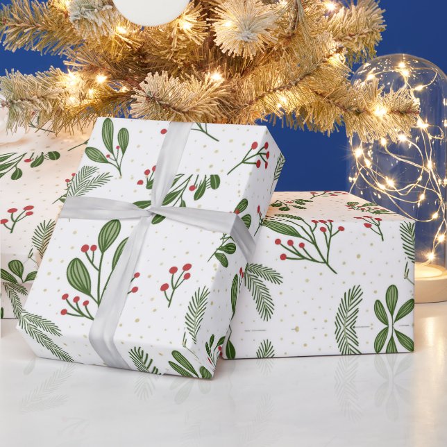 Papel De Presente Natal Moderno Rosa Quente (Feriados)