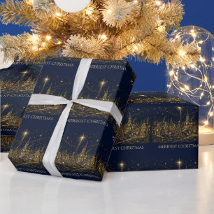 Papel De Presente Natal nas Estrelas Vila de Natal