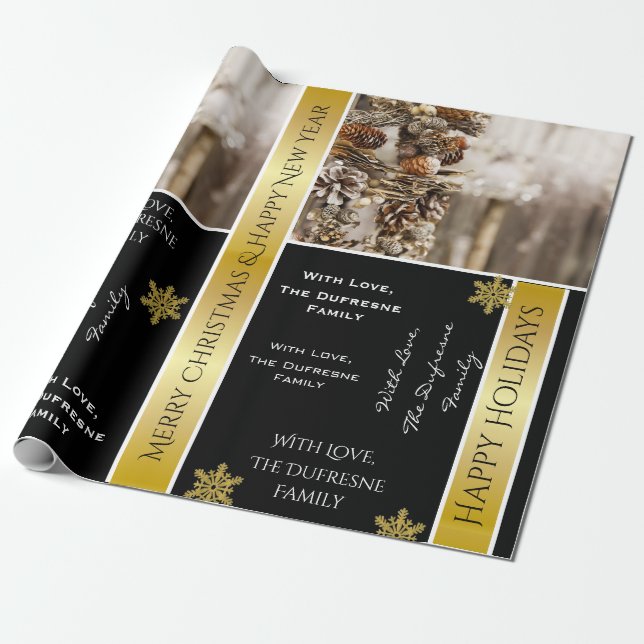 Papel De Presente Natal Natural Personalizado (Desenrolado)