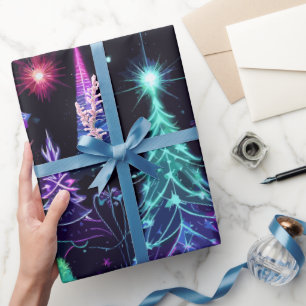Papel De Presente Natal Neon