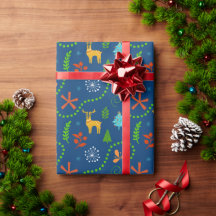 Natal no padrão da floresta em azul