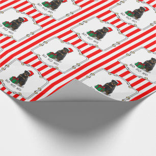 Papel De Presente Natal Papai Noel Chapeuer Rottweiler Cão Engraça