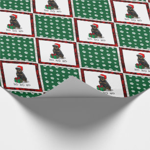 Papel De Presente Natal Papai Noel Chapeuer Rottweiler Cão Engraça