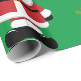 Papel De Presente Natal Papai Noel com fundo verde