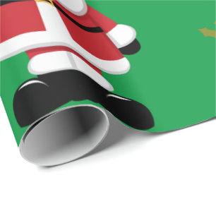 Papel De Presente Natal Papai Noel com fundo verde