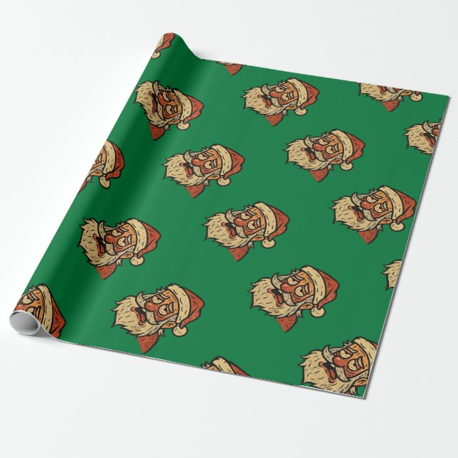 Papel De Presente Natal Papai Noel Gasta (Desenrolado)