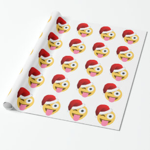 Papel De Presente Natal Papai Noel que pisc o emoji