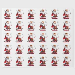 Papel De Presente Natal Papai Noel Samurai Arte Japonesa 