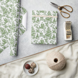 Papel De Presente Natal Papai Noel Toile Verde