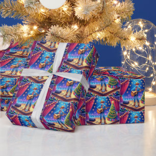 Papel De Presente Natal para Cantora do País do Cowboy Ocidental