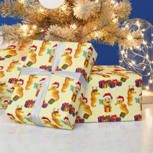 Papel De Presente Natal para os peixes de cavalo