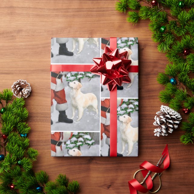 Papel De Presente Natal para ouro Retriever (Presente de Natal)