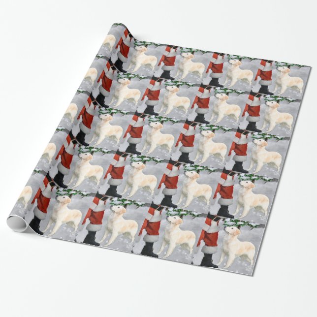 Papel De Presente Natal para ouro Retriever (Desenrolado)