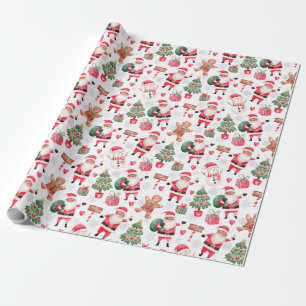 Papel De Presente Natal para Papais noeis Negros Afro-Americanos 