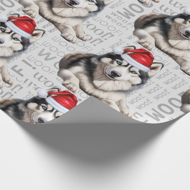 Papel De Presente Natal para Papais noeis Siberianos para Cachorros  (Ponta)