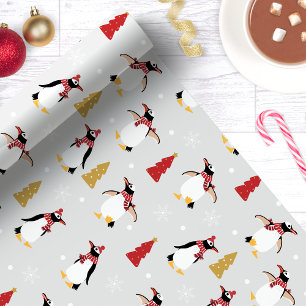 Papel De Presente Natal Pengim Fofa de Inverno