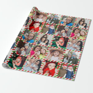 Papel De Presente Natal Personalizado de Colagem de Fotos