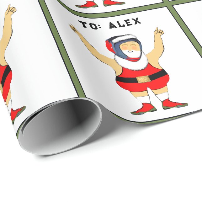 Papel De Presente Natal Personalizado de Luta Livre (Ponta do rolo)