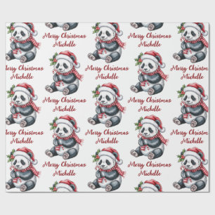 Papel De Presente Natal Personalizado Urso Panda Fofo