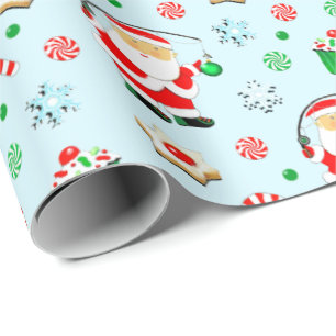 Papel De Presente Natal Pescador Pescando