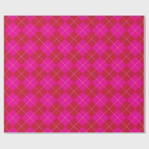 Natal Preppy Rosa e Vermelho Argyle de Férias