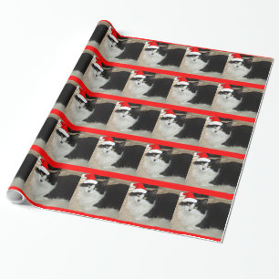 Papel De Presente Natal preto e branco