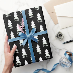 Papel De Presente Natal preto e branco minimalista personalizado