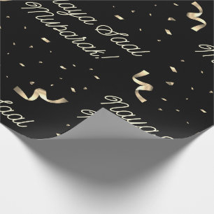 Papel De Presente Natal Preto Meia-Noite