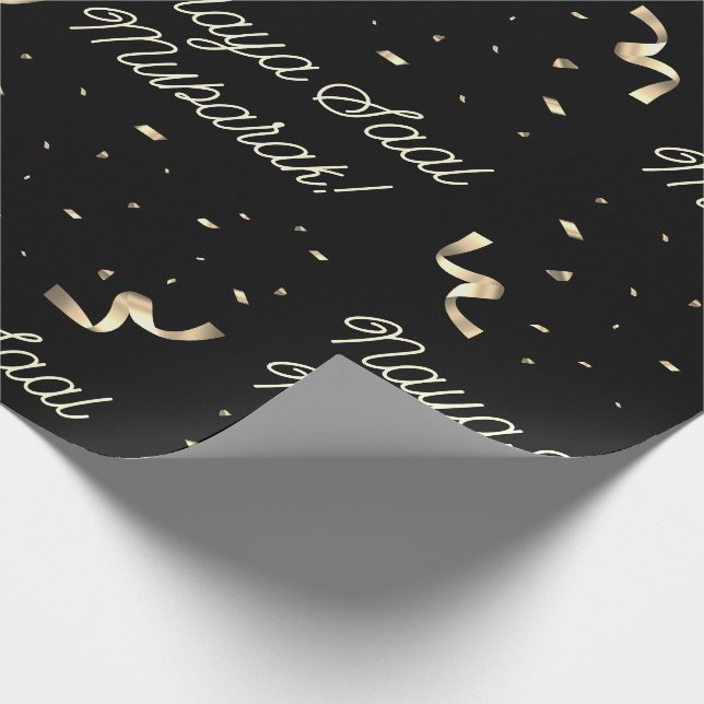 Papel De Presente Natal Preto Meia-Noite (Ponta)