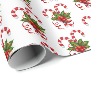 Papel De Presente Natal que envolve bastões dos Papel-Doces