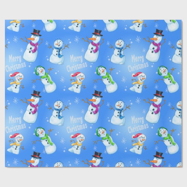 Papel De Presente Natal que envolve o boneco de neve dos desenhos (Aberto)