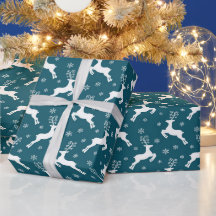 Natal Rena Antártica Branca e Verde-azulado & Floc