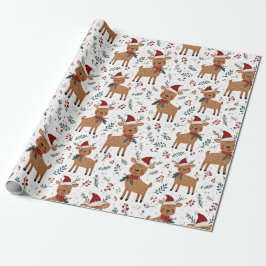 Papel De Presente Natal Rena Antigo Fofo