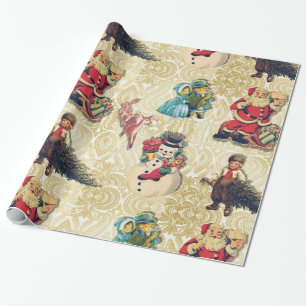 Papel De Presente Natal retro