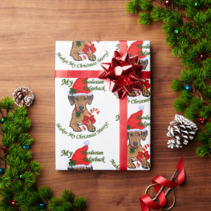 Papel De Presente Natal Ridgeback da Rodésia