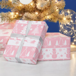 Papel De Presente Natal Rosa