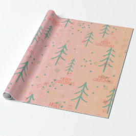 Papel De Presente Natal Rosa Fofo