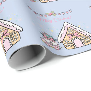 Papel De Presente Natal Rosa Pastel