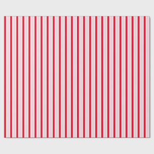 Papel De Presente Natal Rosa Vermelho Listrado Moderno